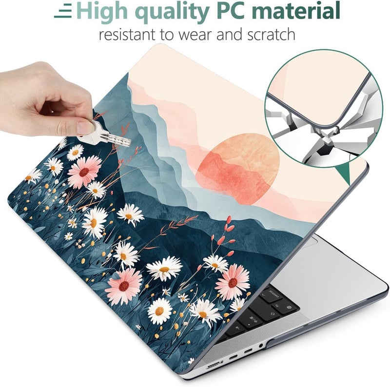 DONGKE Case for M5 MacBook Pro 14 inch 2025 2024-2021 M4 M3 M2 M1, Plastic Hard Shell Cover Compatible with A3434 A3112 A3401 A3185 A2992 A2779 A2442, Retina XDR Display & Touch ID, Sun & Daisies - Image 5